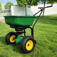 Épandeur rotatif manuel pour engrais, capacité 50L, largeur d'épandage 2-4m pour pelouse