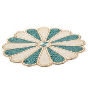 Home Hotel Tableware Beaded Thin Table Mat Vintage Design 100% Handmade Customizable <b>Placemat</b> Wedding Banquet Eco-Friendly - Product Image 4