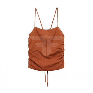 Camiseta sin mangas de compresión para mujer, personalizable, transpirable, ecológica, de mezcla de algodón y lino, de secado rápido, informal, para verano y gimnasio - Product Image 1