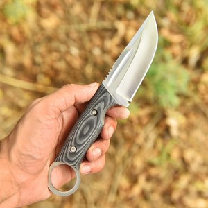 Custom 12c27 Steel EDC Fixed Blade Skinning Knife G10 Handle <b>Leather</b> Sheath OEM Full Tang Bushcraft Camping Utility Knife - Product Image 2
