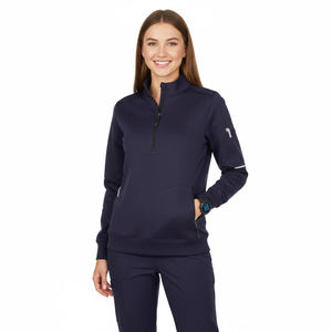 เสื้อแจ็คเก็ตสครับแบบมีซิป 1/4 สำหรับโรงพยาบาล ชุดยูนิฟอร์มแพทย์ ขายส่งตามสั่ง เสื้อคลุมอุ่นสำหรับพยาบาล แขนเสื้อแบบริบ เสื้อแจ็คเก็ตสครับแบบกันหนาว - Product Image 1