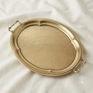 Handcrafted Brass <b>Serving</b> <b>Tray</b> with Handles <b>Large</b> Round Decorative Ottoman <b>Tray</b> for Hotel Restaurant Home Decor Wholesale Supply - Product Image 2