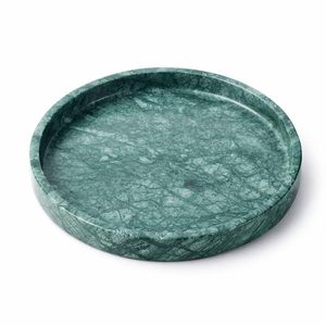 Luxury Green Marble Round Decorative <b>Tray</b> for Coffee Table Bathroom Vanity Kitchen Counter Modern Home Decor - Product Image 3