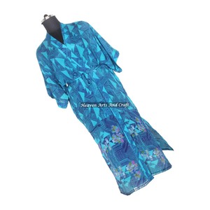 KL010 Kimono Vintage de Sari, Camisón Largo, ODM, Poliéster y Seda, Secado Rápido, para Mujer - Product Image 1