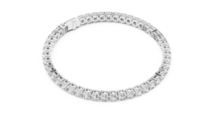UNIQUE LAB GROWN CUT DIAMOND TENNIS BRACELET <b>SET</b> 18KT WHITE <b>GOLD</b> RHODIUM PLATED LUXURY DAILY OFFICE WEAR WEDDING ENGAGEMENT - Product Image 3