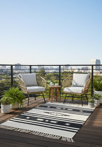 Alfombra de Algodón Tejida a Mano con Diseño Floral, Moderna, Lavable a Máquina, Reversible, Rectangular, para Hogar y Camping - Product Image 2