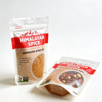 Sachets d'assaisonnement secs personnalisés à faible MOQ, avec logo imprimé, pochettes transparentes en plastique à fermeture éclair, pour emballage d'épices, petites quantités