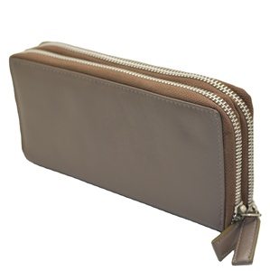 <b>Long</b> Zipper <b>Wallet</b> PU Material Suede Lining Unisex Minimalist Style Durable Daily Use Brown Color - Product Image 1