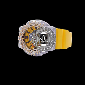 Reloj de Pulsera de Cuero Azul de Primera Calidad con Diamantes Incrustados para Oficina, Fiestas y Eventos Nocturnos, Disponible para Exportación - Product Image 2
