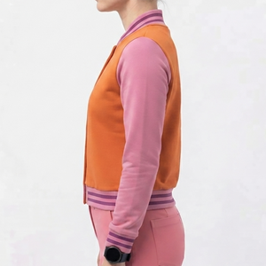 <b>Comfy</b> And Stylish Varsity Jacket Soft Touch Fabric Stretchy Material Double Best Stitching Women Varsity Jacket - Product Image 1