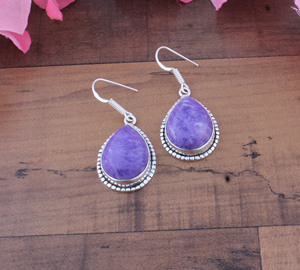Wholesale Vintage Blue Lace Agate Gold Plated 925 <b>Sterling</b> <b>Silver</b> Drop Earrings High Quality Wedding Anniversary Engagement Gift - Product Image 4