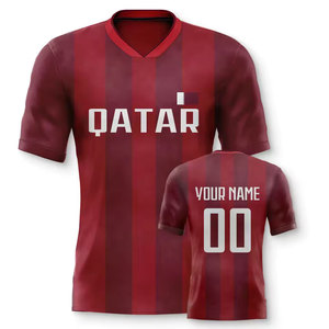 เสื้อฟุตบอลกาตาร์แบบสั่งทำพิเศษ พร้อมชื่อและหมายเลข คอวี สำหรับทีมชาติ ผู้ชาย ผู้หญิง และเด็ก - Product Image 1
