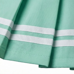 Minifalda Plisada para Mujer, Color Sólido, Satén, Verano, Transpirable, Estilo Casual Urbano, Verde con Rayas Blancas - Product Image 6