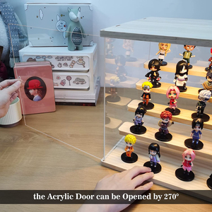 Gran oferta, estante de exhibición transparente de acrílico y madera a prueba de polvo, almacenamiento de modelos manuales y escaparate para figuras de acción, caja de escaparate de Juguetes - Product Image 3
