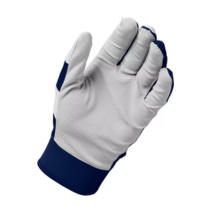 Best Selling Customizable Professional White Red <b>Navy</b> Blue Batting <b>Gloves</b> Full Finger <b>Leather</b> Breathable Pull Unisex Adult - Product Image 5