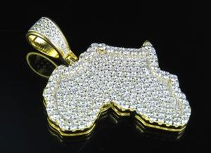 Colgante de mapa de África unisex de alta calidad, estilo hip hop, con circonita, hecho a mano, a la moda. - Product Image 2