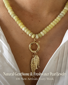 Collier de perles en pierres précieuses personnalisé à faible MOQ, production rapide, collier de perles en pierre naturelle avec breloque pour bijoux de marque privée - Product Image 2