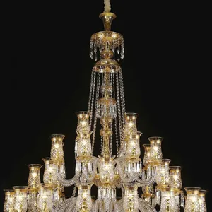 Lustre en cristal importé, 36 lumières, luxe, doré, pour hôtel, villa, maison, salon - Product Image 3