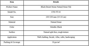 Baldosa de Cemento Hecha a Mano CTS, Baldosa de Piedra Natural Black Desert Storm de 1020 cm, Diseño Moderno para Uso en Villas y Hoteles (CTS-TT-10) - Product Image 5