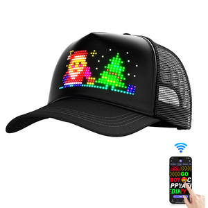 Casquette de baseball programmable à LED avec contrôle par application Bluetooth, affichage de messages défilants, chapeau lumineux pour les fêtes et les cadeaux - Product Image 1