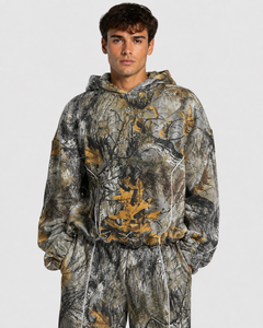 Camouflage <b>Men's</b> Oversized Contrastline Custom Hoodie Oversized Breathable Premium Cotton Fleece Casual <b>Pullover</b> <b>Mens</b> Sweatshirt - Product Image 1