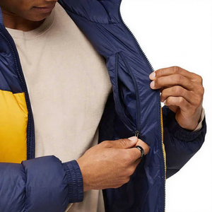 Chaqueta Acolchada con Capucha Azul y Amarilla para Hombre, Cortavientos, con Cierre de Cremallera, Rellena de Plumón, Informal, para Invierno, Corte Regular 2026 - Product Image 6