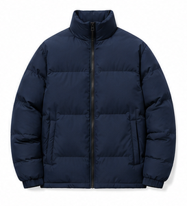 เสื้อแจ็คเก็ตพัฟเฟอร์ผู้ชายสีเทา คอตั้ง ซิปปิด ทรงปกติ - Product Image 3
