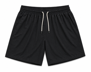 Shorts Bermuda décontractés pour hommes en tissu tricoté polyester bleu uni, écologiques, à taille élastiquée avec cordon de serrage, séchage rapide, taille mi-haute, vente en gros - Product Image 2