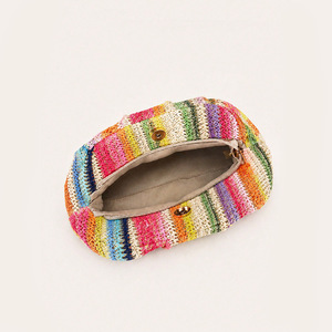 Colorful Woven Evening Bag Clutch Purse Rhinestone Accent Party <b>Handbag</b> <b>for</b> Banquet <b>Wedding</b> Travel - Product Image 3