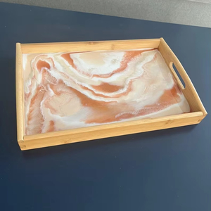 Bandeja de Servir de Resina Hecha a Mano, Duradera, con Diseño Decorativo, Personalizable para Servir Bebidas, Guardar Objetos Pequeños y Agregar un Toque Artístico - Product Image 1