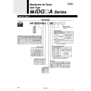 Modèle de membrane de sécheur d'air pneumatique SMC IDG100SAM4-03C pour compresseurs d'air - Product Image 3