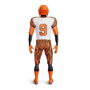 Ensemble de maillot de football américain pour hommes, 15, bleu dégradé et blanc, sublimé, col en V, manches courtes, anti-humidité, uniforme ajusté - Product Image 1