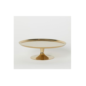Soporte redondo de aluminio para exhibir pasteles con base, bandeja de servir dorada antigua para decoración de fiestas, soporte para pasteles. - Product Image 3