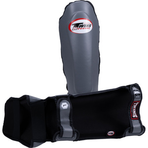 Twins Muay Thai Gray Boxing <b>Gloves</b> And Shin Guards Real Leather Hook Loop Closure Adjustable Wrist Strap Martial Arts Gear - Product Image 2