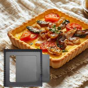 Moule à tarte carré de 8 pouces avec fond amovible, moule à quiche cannelé en aluminium pour la cuisson de gâteaux mousse et desserts - Product Image 4