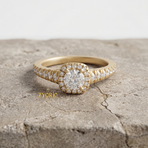 Bague de fiançailles et d'anniversaire de luxe en argent plaqué, zircon de laboratoire 1,0 carat taille brillant, cadeau pour femme, bijoux fins pour fête - Product Image 2