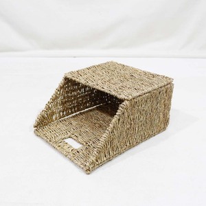 Trending Seagrass Office <b>File</b> Organizer Basket Slanted Magazine Holder <b>Box</b> with Built in Handles - Product Image 5