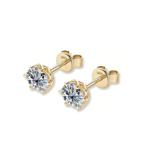 Premium Quality Gold Vintage Diamond Earrings Lab Created Diamond Engagement Party Wedding Women IGI Certified Brilliant Cut - Product Image 2