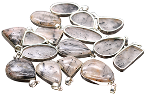 Collares con Colgante Ovalado de Rutilo Negro Natural Prem Bhaya, Engaste de Bisel Plateado en Plata 925, Joyería Unisex para Fiesta Cristiana, Regalo - Product Image 6