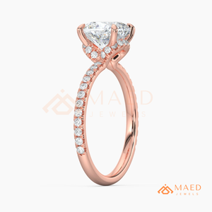 Bague en or rose avec diamant moissanite taille coussin pour femme, bijoux de mariage et de fiançailles, style nuptial américain - Product Image 6