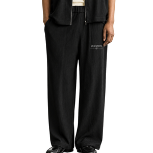 Pantalon ample à jambes larges pour homme, coupe décontractée, taille élastique, pantalon décontracté ample avec poches, bas de tenue streetwear minimaliste personnalisé OEM - Product Image 1