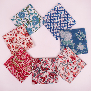 Bandanas en coton style vintage, multicolores, imprimées au bloc, écologiques, cadeau pour adultes, foulards pour femmes - Product Image 4