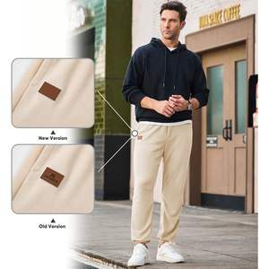 2025กางเกงลำลองขายาวสำหรับผู้ชาย, กางเกงวาฟเฟิลเอวยืดเชือกรูดและมีกระเป๋าเสื้อผ้ายิมนาสติก - Product Image 3