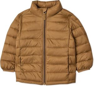 Chaqueta acolchada marrón para hombre, con cuello alto, cierre de cremallera, abrigo de invierno, resistente al viento, relleno grueso de plumón, ropa exterior informal de nailon - Product Image 3