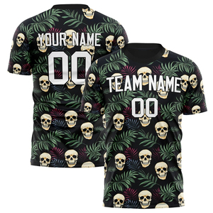 Camiseta de Fútbol Sublimada Personalizada Unisex, Verde y Negra con Diseño de Calavera, Manga Corta, Cuello Redondo, Poliéster que Absorbe la Humedad, Colo-Colo - Product Image 2