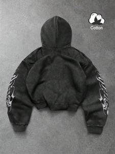 Mens premium boxy fit acid wash oversized <b>hoodie</b> casual <b>gym</b> wear streetwear heavy fabric pullover <b>hoodie</b> winter - Product Image 6