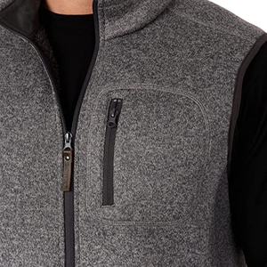 Gilet zippé gris pour homme AMDAA ENTERPRISES, col montant, coupe-vent, respirant, vêtement d'extérieur décontracté, couleur unie, grande taille, automne - Product Image 4
