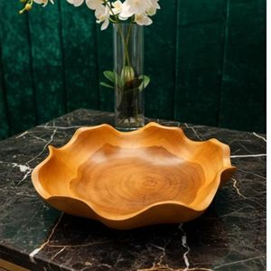 Tazón de Madera de Teca Hecho a Mano, Rústico, Festoneado, Ecológico, Duradero, Personalizable, para Servir Ensaladas, Frutas, Postres, para la Mesa de la Cocina - Product Image 2