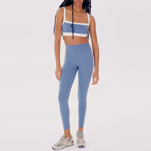 Soutien-gorge de sport pour femmes actives, 2 tons, haute performance, bleu, pour la course à pied et le yoga - Product Image 6