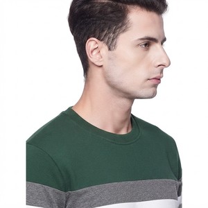เสื้อสเวตเชิ้ตคอกลมลายทางสีเขียวสำหรับผู้ชาย ทรงปกติ ถักทอแบบลำลอง แขนยาว เหมาะสำหรับใส่ในฤดูใบไม้ร่วง - Product Image 4